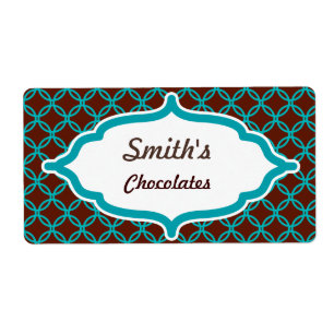 Maßgeschneiderte türkisfarbene Spitzen-Labels