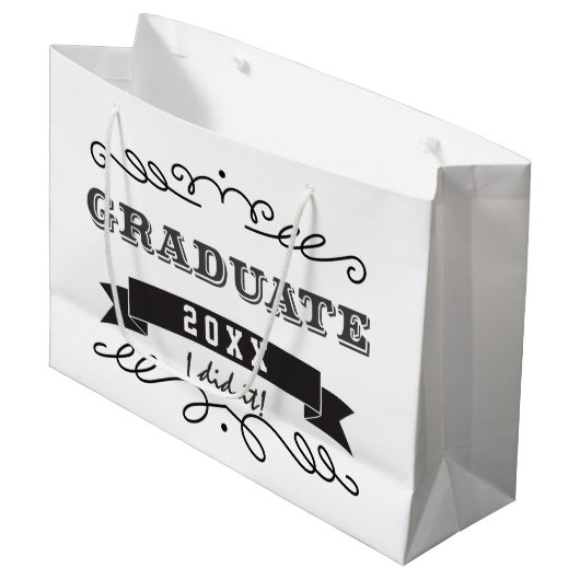 Maßgeschneiderte Typografie Große Geschenktüte (Vorderseite Schrägansicht)
