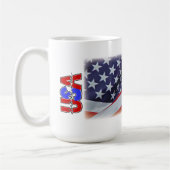 Maßgeschneiderte US-Flagge und -Land, die ich Lieb Kaffeetasse (Links)