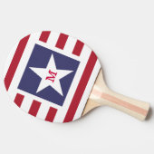 Maßgeschneiderte US Flagge USA Momogram Tischtennis Schläger (Seitenansicht)