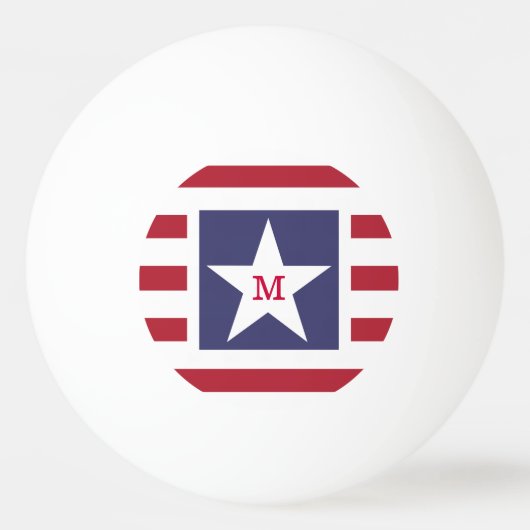 Maßgeschneiderte US Flagge USA Momogram Tischtennisball (Vorderseite)