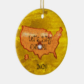 Maßgeschneiderte US-Karte Lasse Weihnachtsgnomes B Keramik Ornament (Rechts)