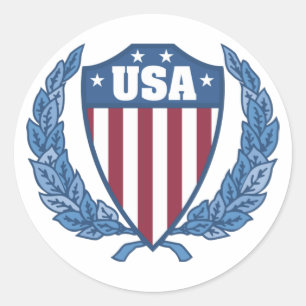 Maßgeschneiderte USA Emblem-Stickers Runder Aufkleber