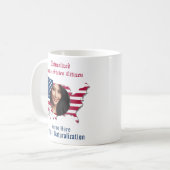 Maßgeschneiderte USA Flag Map Naturalized Citizen Kaffeetasse (Vorderseite Links)