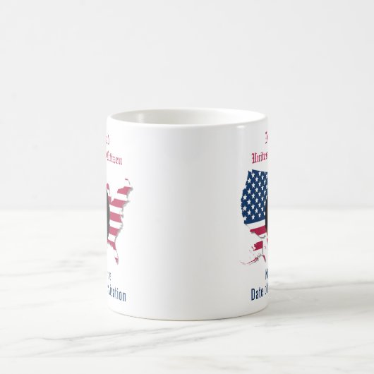 Maßgeschneiderte USA Flag Map Naturalized Citizen Kaffeetasse (Mittel)