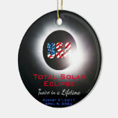 Maßgeschneiderte USA Gesamte Sonnenfinsternis 2017 Keramik Ornament (Links)