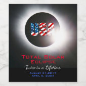 Maßgeschneiderte USA Gesamte Sonnenfinsternis 2017 Weinetikett (Einzelnes Label)