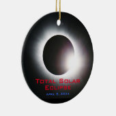 Maßgeschneiderte USA Gesamte Sonnenfinsternis 2024 Keramik Ornament (Rechts)