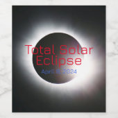 Maßgeschneiderte USA Gesamte Sonnenfinsternis 2024 Weinetikett (Einzelnes Label)