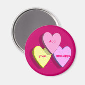 Maßgeschneiderte Valentine Candy Hearts Magnet (Vorderseite/Rückseite)