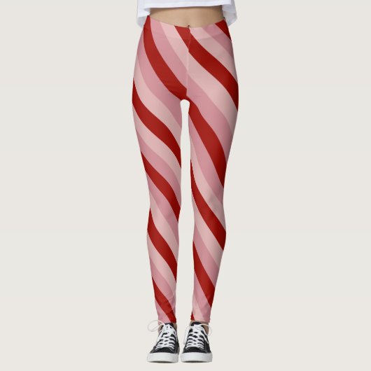 Maßgeschneiderte Valentinstreifen Leggings (Vorderseite)