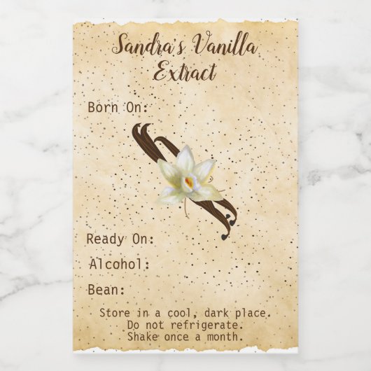 Maßgeschneiderte Vanilla Extract Flasche Etikett (Einzelnes Label)