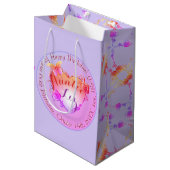 Maßgeschneiderte Veranstaltung/Geburtstagsfeier Ro Mittlere Geschenktüte (Vorderseite Schrägansicht)