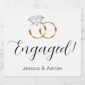 Maßgeschneiderte Verlobte Diamantreihen Schaumweinetikett (Einzelnes Label)