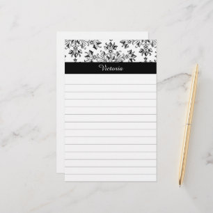 Maßgeschneiderte Vintage Damask Blumenkunst Briefpapier