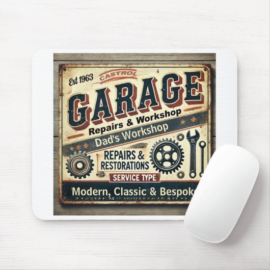 Maßgeschneiderte Vintage Garage Mouse Mat Mousepad (Mit Mouse)