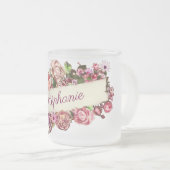 Maßgeschneiderte Vintage Niedliche Girly Floral Br Mattglastasse (VorderseiteRechts)