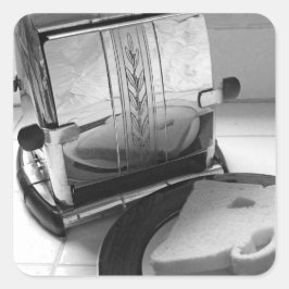 Maßgeschneiderte Vintage Toaster Kitchen Art Stick Quadratischer Aufkleber