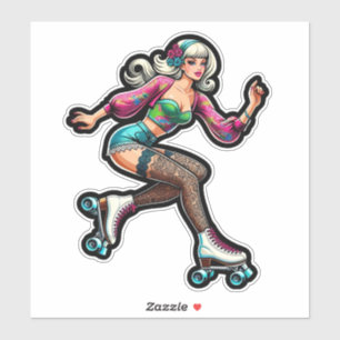 Maßgeschneiderte Vinyl-Aufkleber: Roller Girl Aufkleber