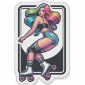 Maßgeschneiderte Vinyl-Aufkleber: Roller Girl Aufkleber (Vorderseite)