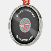 Maßgeschneiderte Vinyl-Aufzeichnungen Silbernes Ornament (Links)