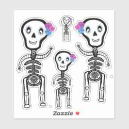 Maßgeschneiderte Vinyl Sticker Happy Skelette