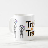 Maßgeschneiderte Vinyl Sticker Happy Skelette Kaffeetasse (Vorderseite Links)