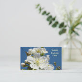 Maßgeschneiderte Visitenkarten Blüten Blühen Blaue Visitenkarte (Stehend Vorderseite)