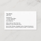 Maßgeschneiderte Visitenkarten für die Architektur Visitenkarte (Rückseite)