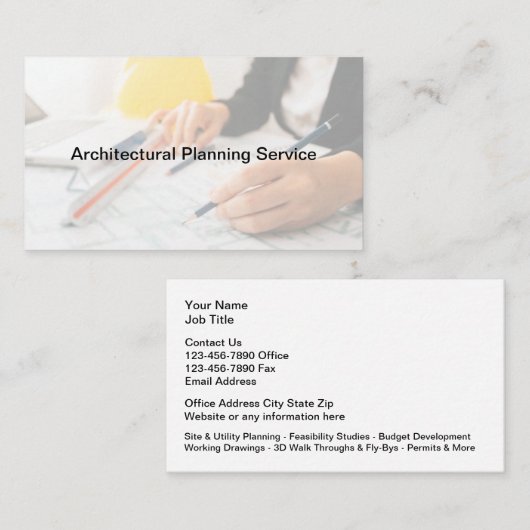 Maßgeschneiderte Visitenkarten für die Architektur Visitenkarte (Vorne/Hinten)