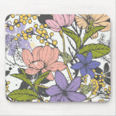 Maßgeschneiderte Vorlage Blumenmuster Weißer Garte Mousepad (Vorne)