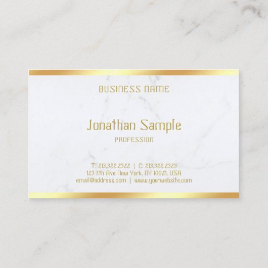 Maßgeschneiderte Vorlage für den Goldtext aus weiß Visitenkarte (Rückseite)