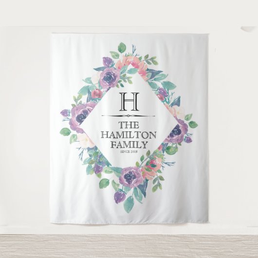 Maßgeschneiderte Vorlage für florale Rahmen Wandteppich (Vorderseite)