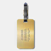 Maßgeschneiderte Vorlage Modernes Monogram Metalli Gepäckanhänger (Rückseite vertikal)