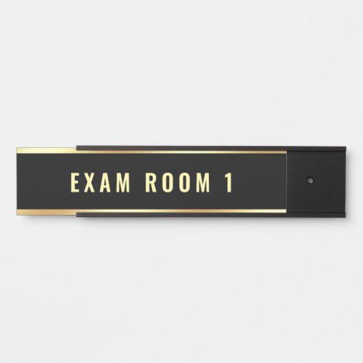 Maßgeschneiderte Vorlage Prüfung Saal Schwarz Gold Türschild (Vorderseite )