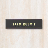 Maßgeschneiderte Vorlage Prüfung Saal Schwarz Gold Türschild (Vorderseite )