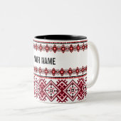 Maßgeschneiderte Vyshyvanka Ukrainische Stickerei Zweifarbige Tasse (VorderseiteRechts)