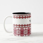 Maßgeschneiderte Vyshyvanka Ukrainische Stickerei Zweifarbige Tasse (Links)