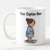 Maßgeschneiderte Waage für das Gewicht des Cartoon Kaffeetasse