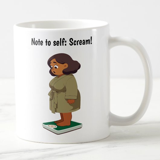 Maßgeschneiderte Waage für das Gewicht des Cartoon Kaffeetasse