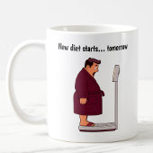 Maßgeschneiderte Waage für das Gewicht des Cartoon Kaffeetasse