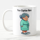 Maßgeschneiderte Waage für das Gewicht des Cartoon Kaffeetasse