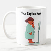 Maßgeschneiderte Waage für das Gewicht des Cartoon Kaffeetasse