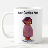 Maßgeschneiderte Waage für das Gewicht des Cartoon Kaffeetasse