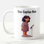 Maßgeschneiderte Waage für das Gewicht des Cartoon Kaffeetasse