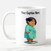 Maßgeschneiderte Waage für das Gewicht des Cartoon Kaffeetasse