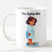 Maßgeschneiderte Waage für das Gewicht des Cartoon Kaffeetasse