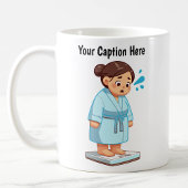 Maßgeschneiderte Waage für das Gewicht des Cartoon Kaffeetasse