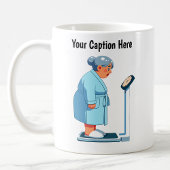 Maßgeschneiderte Waage für das Gewicht des Cartoon Kaffeetasse