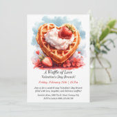 Maßgeschneiderte Waffeln der Liebe - Valentinstag Einladung (Stehend Vorderseite)